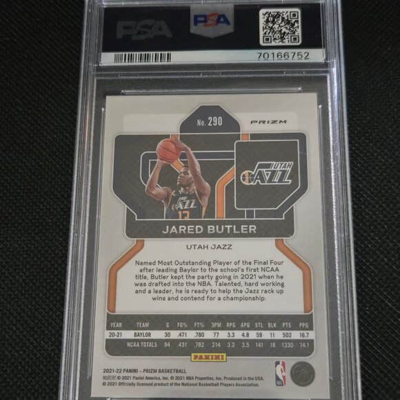 Jared Butler 2021 Panini Prizm ' Purple Wave ' Rc Graded 9 Mint PSA #290 Prizm - Picture 2 of 2